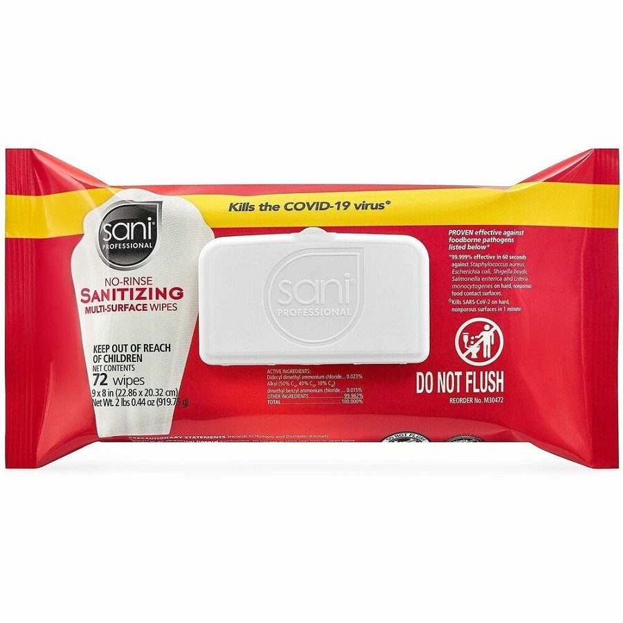 Sani Professional Sanitizing Wipe - 8' Width x 9' Length - 12 / Carton 