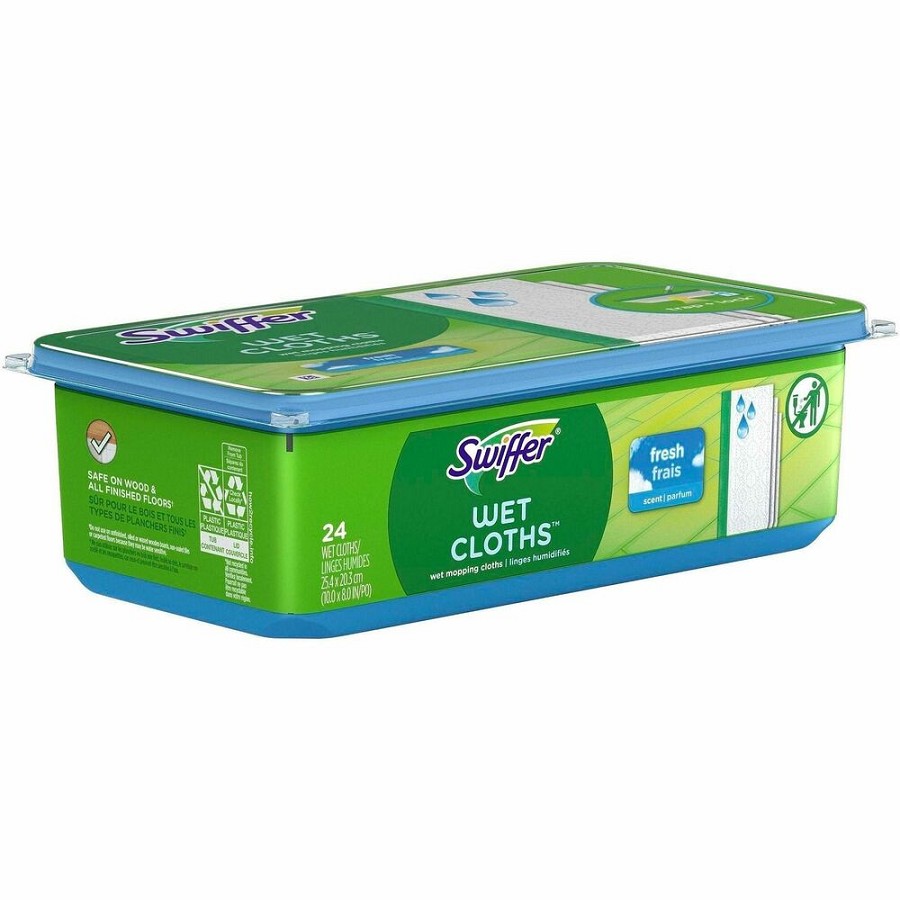 Swiffer Sweeper Wet Cloths - Residue-free - White - 6 / Carton 