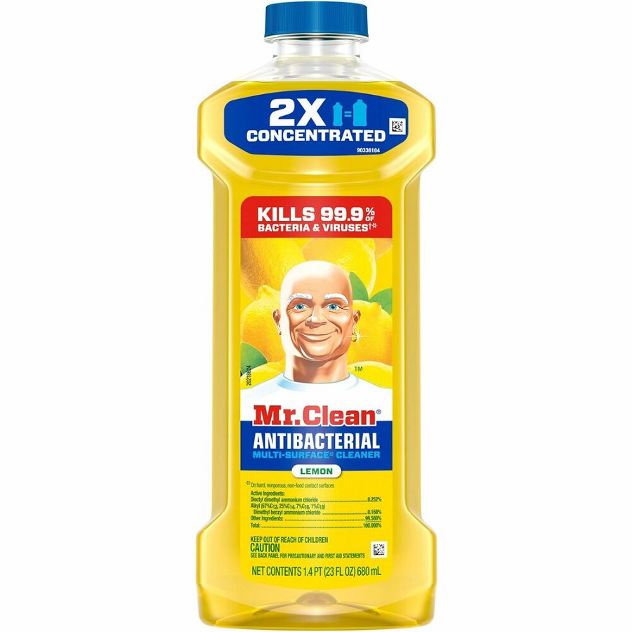Mr. Clean All Purpose Cleaner, Cleaning Liquid, Lemon - For Multi Surface, Multipurpose - Concentrate - Liquid - 64 fl oz (2 quart) - Fresh, Lemon Scent - Recommended For: Grease Remover, Grime Remover, Dirt Remover, Bacteria Remover - Long Lasting, Chlor 