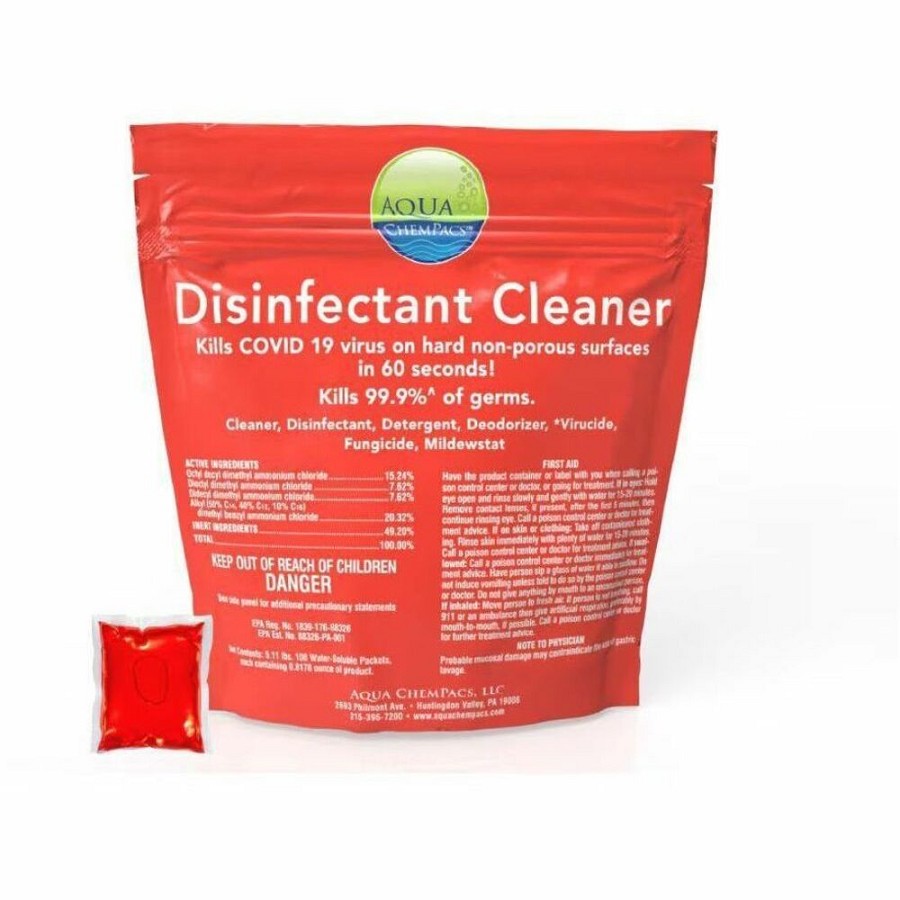 Diversey ChemPacs Disinfectant Floor Cleaner - For Floor, Hospital, Nursing Home, School, Hotel, Restaurant, Home, Institutional, Hard Surface, Nonporous Surface - Liquid - 0.82 oz (0.05 lb) - Recommended For: Germs Remover - Deodorize, Virucidal, Fungici 