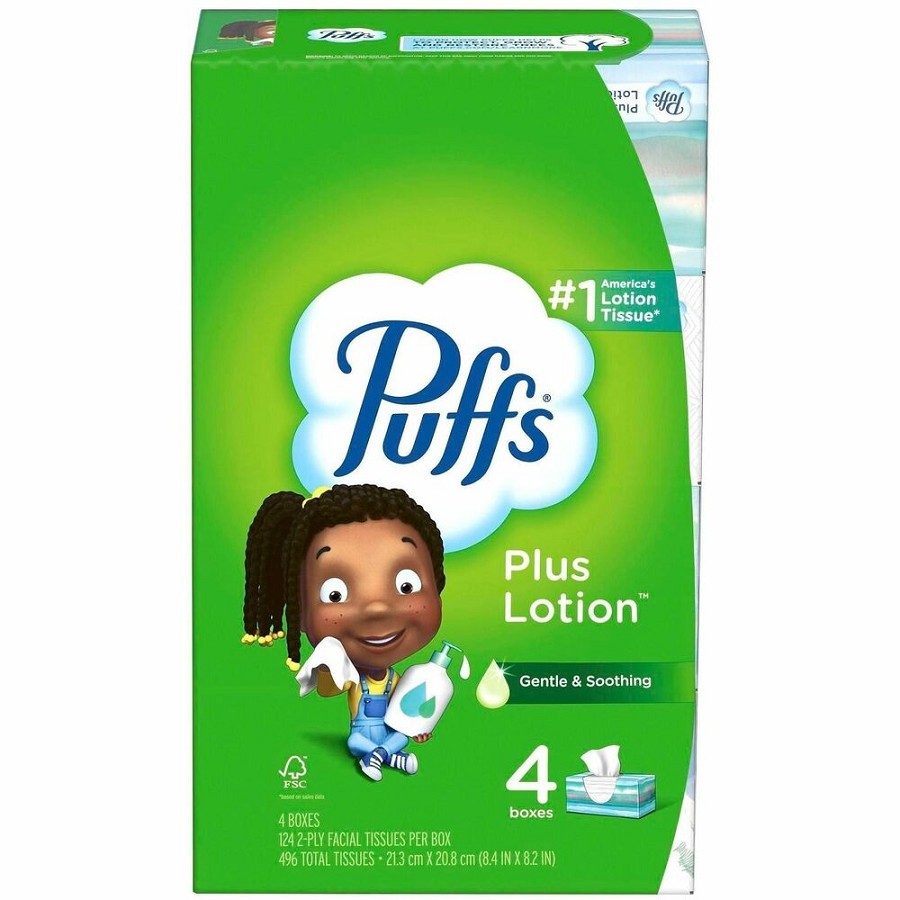 Puffs Plus Lotion Facial Tissue - White - 24 / Carton 