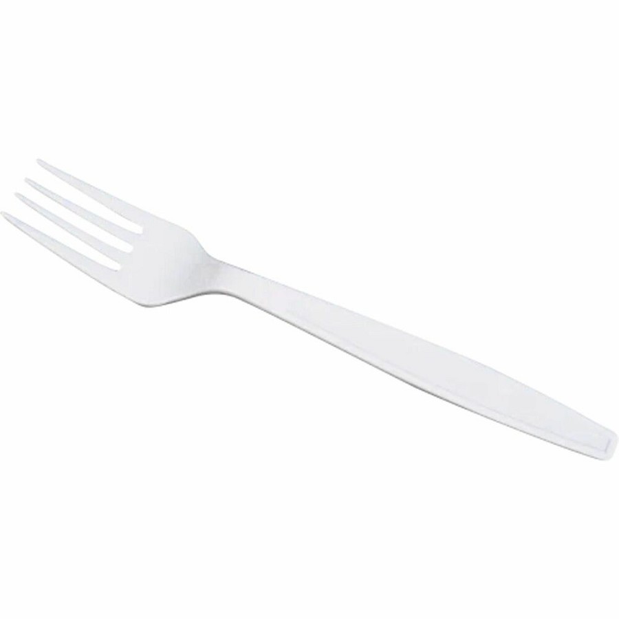 Karat Wrapped Fork, Heavy-Weight/White - Fork - Fork - Restaurant, Cafeteria - Polypropylene Plastic - White - 1000 / Carton 