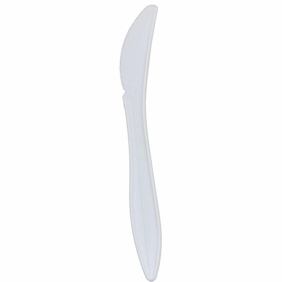 Karat Knife Med-weight/White - Knife - Knife - Restaurant, Cafeteria - Polypropylene Plastic - White - 100/Box - 10 / Carton 