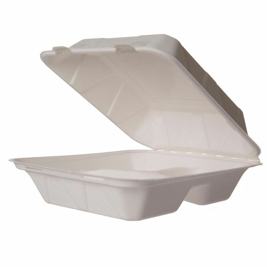 Vegware Compostable Takeout Containers - Food Storage, Salad - Natural - Molded Fiber Body - 200 / Carton 