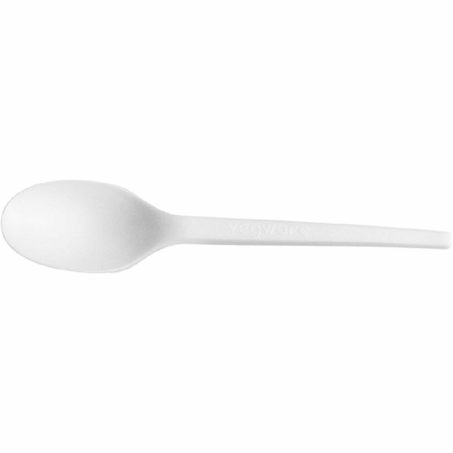 Vegware CPLA Cutlery - Spoon - Spoon - Crystallized Polylactic Acid (CPLA) - White - 1000 / Carton 