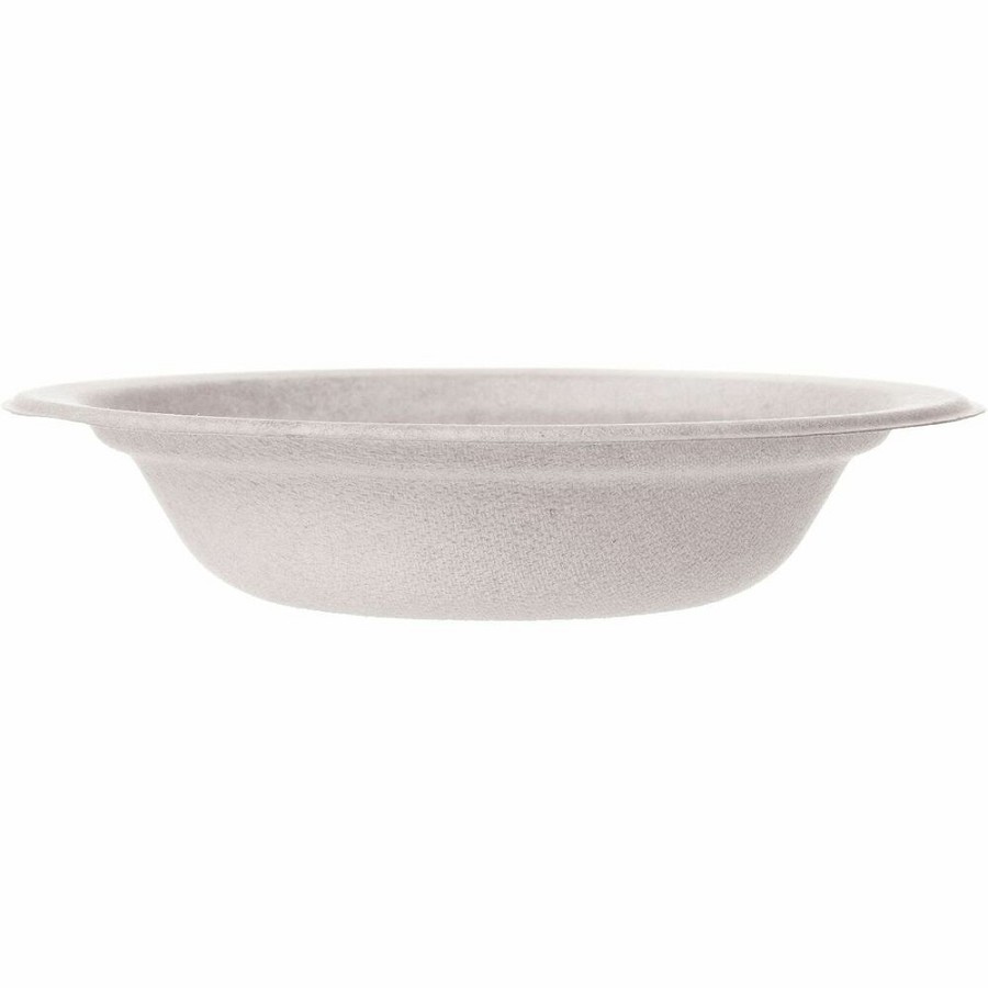 Vegware Natural Fiber Bowls - Soup, Salad - Natural, Oatmeal - Molded Fiber Body - 1000 / Carton 
