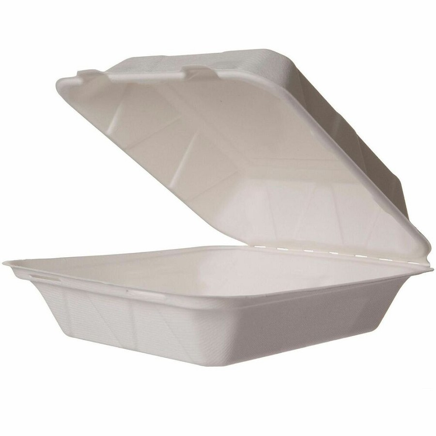 Vegware Compostable Takeout Containers - Food Storage, Salad - Natural - Molded Fiber Body - 200 / Carton 