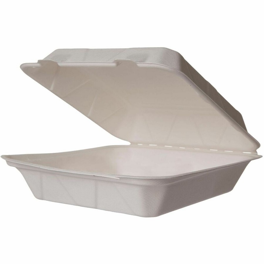 Vegware Compostable Takeout Containers - Food Storage, Salad - Natural - Molded Fiber Body - 200 / Carton 