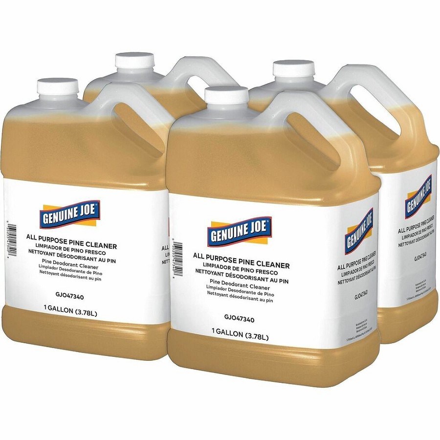 Genuine Joe All-Purpose Pine Cleaner - For Multipurpose - Liquid - 128 fl oz (4 quart) - Pine Scent - White - 4 / Carton 