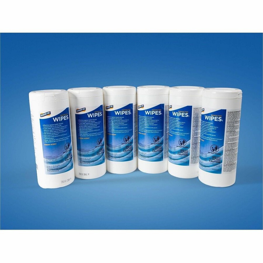 Genuine Joe Broad-Spectrum Disinfectant Wipes - For Multi Surface - Wipe - Fresh Scent - Recommended For: Bacteria Remover, Virus Remover - Blue - 50 Wipes/Tub - 6 / Carton 