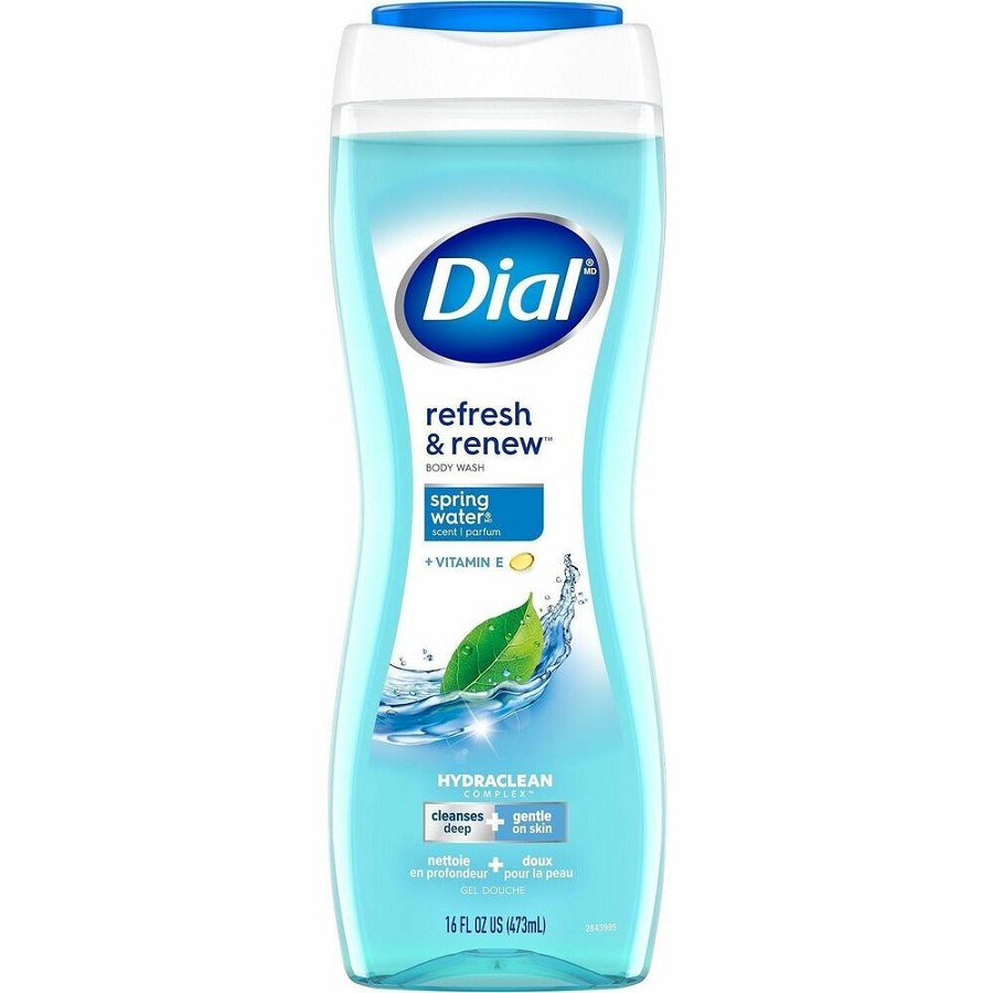 Dial Refresh & Renew Body Wash - Spring Water Scent - 16 fl oz - Body, Skin - Blue - Recycled - pH Balanced, Cruelty-free, Gluten-free, Paraben-free, Phthalate-free, Silicone-free, Sulfate-free - 1 Each 
