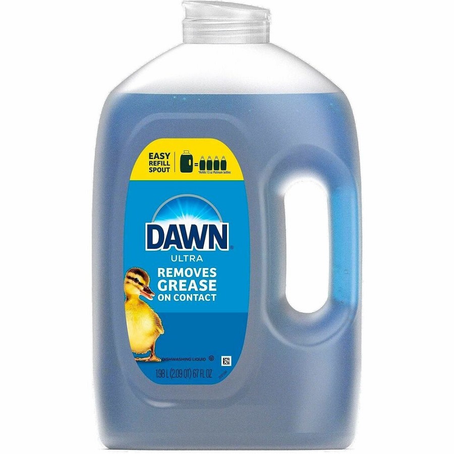 Dawn Ultra Dish Liquid Soap - For Multipurpose - Liquid - 67 fl oz (2.1 quart) - Original Scent - Recommended For: Grease Remover, Stain Remover - Freshen, No-mess - Blue Jug - 6 / Carton 