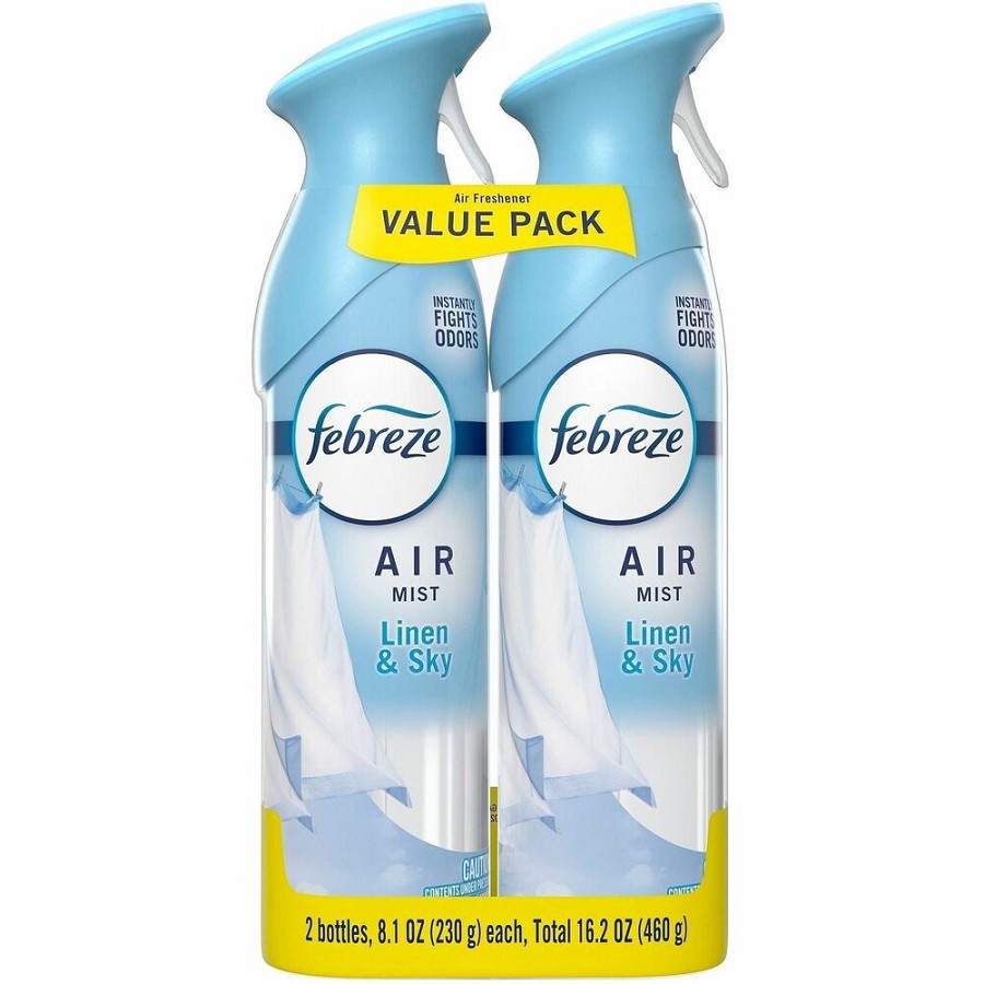 Febreze Air Mist Air Freshener Spray - Spray - 8.1 fl oz (0.3 quart) - Linen & Sky - Odor Neutralizer, Long Lasting - 2/Pack - 3 / Carton 