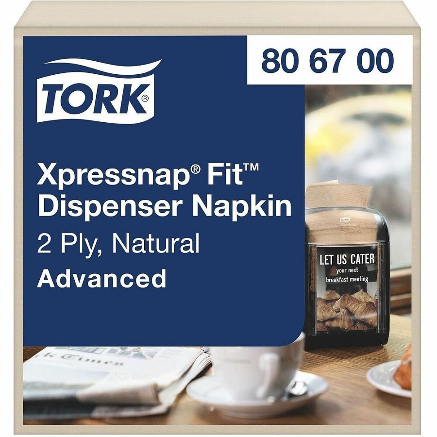 TORK Xpressnap Fit Dispenser Napkins - 2 Ply - Singlefold - 6.50' Width x 8.40' Length - 4320 Sheets/Roll - Natural - 720 Napkins/Pack - 6 / Carton 