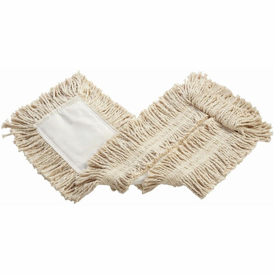 Rubbermaid Commercial Cut-End Disp. Cotton Dust Mop - 5' Width x 24' Length - Disposable, Cut Ends - Cotton - White - 9 lb - 1 Each 