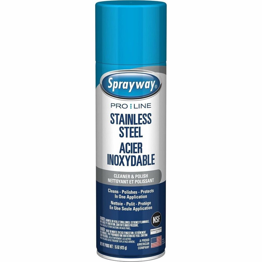 Sprayway Oil-Based Stainless Steel Cleaner - For Multipurpose - Spray - 15 fl oz (0.5 quart) - Recommended For: Fingerprint Remover, Smudge Remover, Grease Remover, Oil Remover, Stain Remover, Food Stain Remover - Smudge Resistant, Oil Based, Streak-free, 