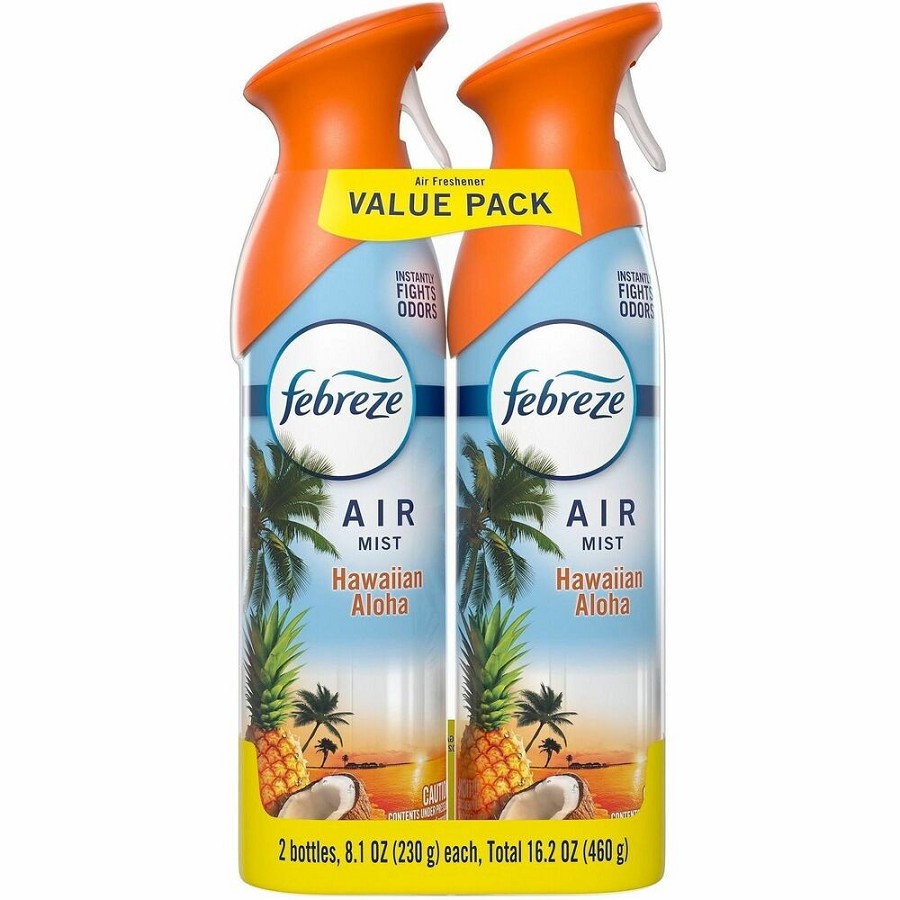Febreze Air Mist Air Freshener Spray - Spray - 8.1 fl oz (0.3 quart) - Hawaiian Aloha - Odor Neutralizer, Long Lasting - 2/Pack - 3 / Carton 