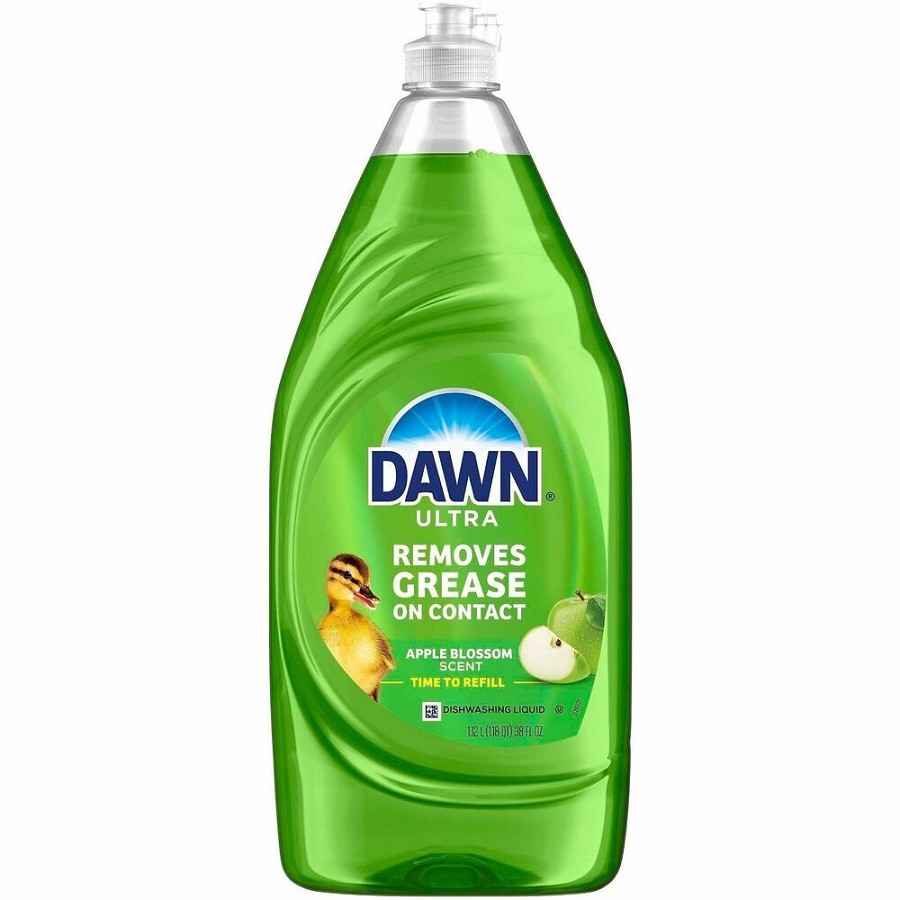 Dawn Dish Soap - For Multipurpose - Liquid - 38 fl oz (1.2 quart) - Apple Blossom Scent - Recommended For: Grease Remover, Stain Remover - Versatile, Freshen - Green - 8 / Carton 