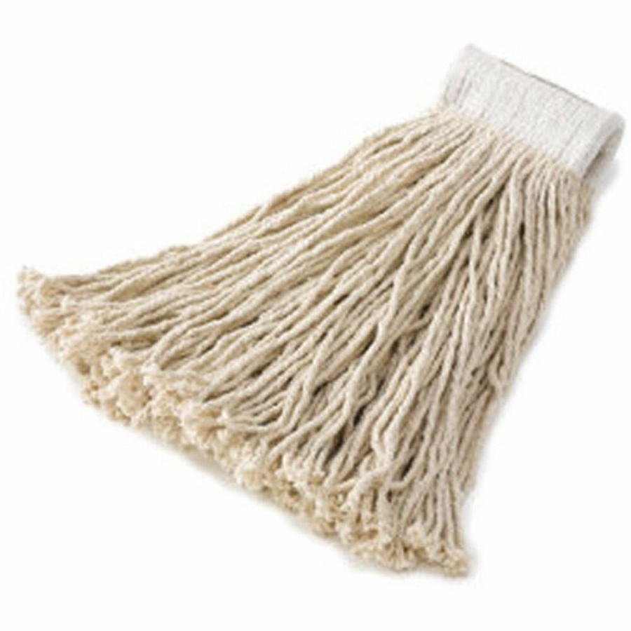 Rubbermaid Commercial 24 oz Cut-End Rayon Finish Mop - 7' Width x 5.5' Length - Cut Ends, 4-ply Yarn, Mildew Resistant, Absorbent - Rayon - White - 18 lb - 1 Each 