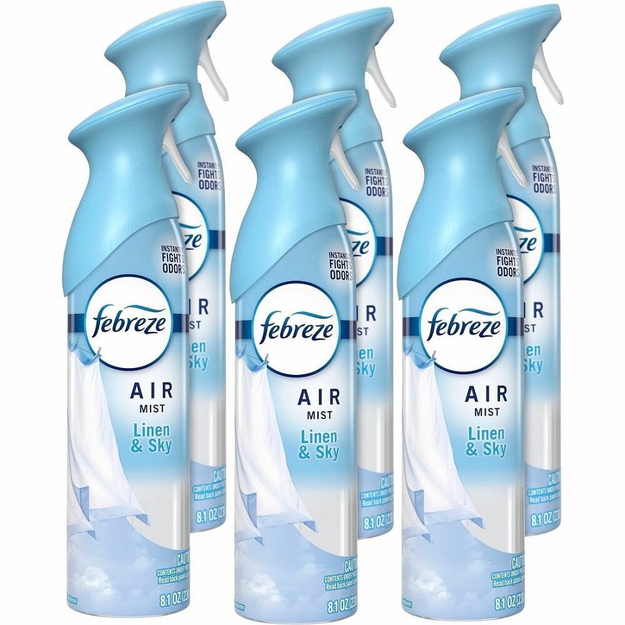 Febreze Air Mist Air Freshener Spray - Spray - 8.1 fl oz (0.3 quart) - Linen & Sky - Odor Neutralizer, Long Lasting - 6 / Carton 