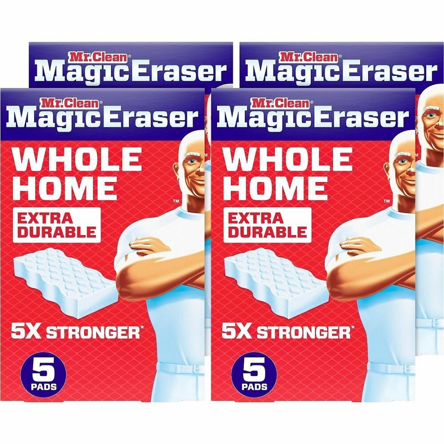 Mr. Clean Magic Eraser Extra-Durable Whole Home - 0.9' Height x 4.6' Width x 2.2' Depth - 5/Box - 4 / Carton - White 