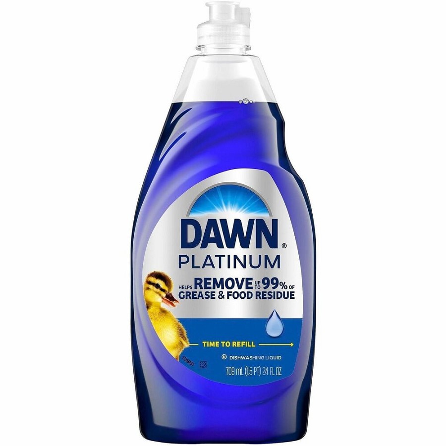 Dawn Platinum Dishwashing Soap - For Multipurpose - Liquid - 24 fl oz (0.8 quart) - Fresh Rain Scent - Recommended For: Grease Remover, Grime Remover, Food Remover, Residue Remover, Stain Remover - Phosphate-free - Blue - 10 / Carton 