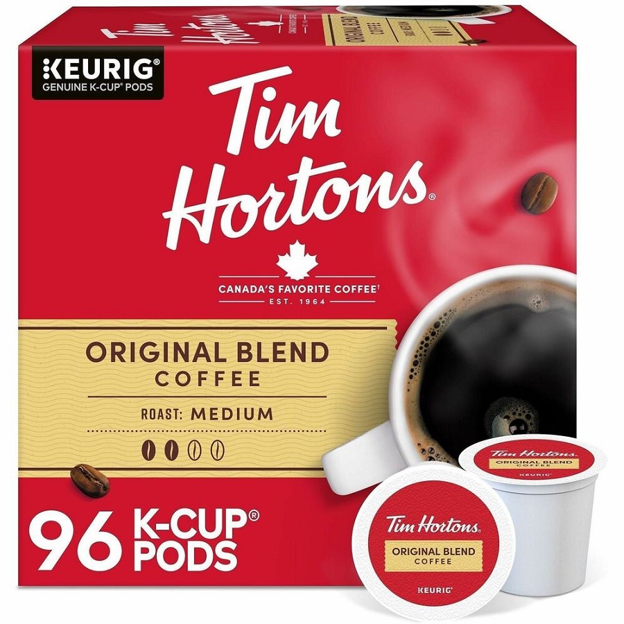 Tim Hortons K-Cup Original Blend Coffee - Compatible with Keurig Brewer - Medium - K-Cup - Original Blend - Kosher - 24 Coffee/Box - 4 / Carton 