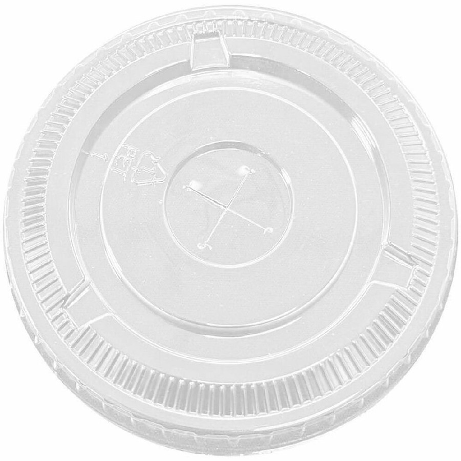 Genuine Joe Lids for Plastic Cold Cups - Polyethylene Terephthalate (PET) - Clear - 1000 Lids/Box - 1 Carton 