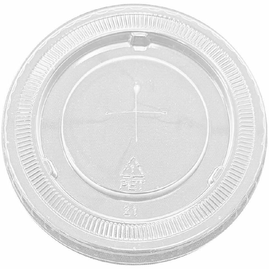 Genuine Joe Lids for Plastic Cold Cups - Polyethylene Terephthalate (PET) - Clear - 1000 Lids/Box - 1 Carton 