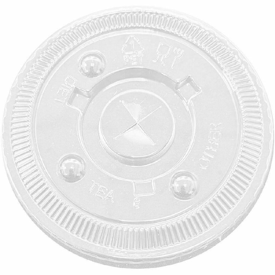 Genuine Joe Lids for Paper Cold Cups - Clear - 1000 Lids/Box - 1 Carton 