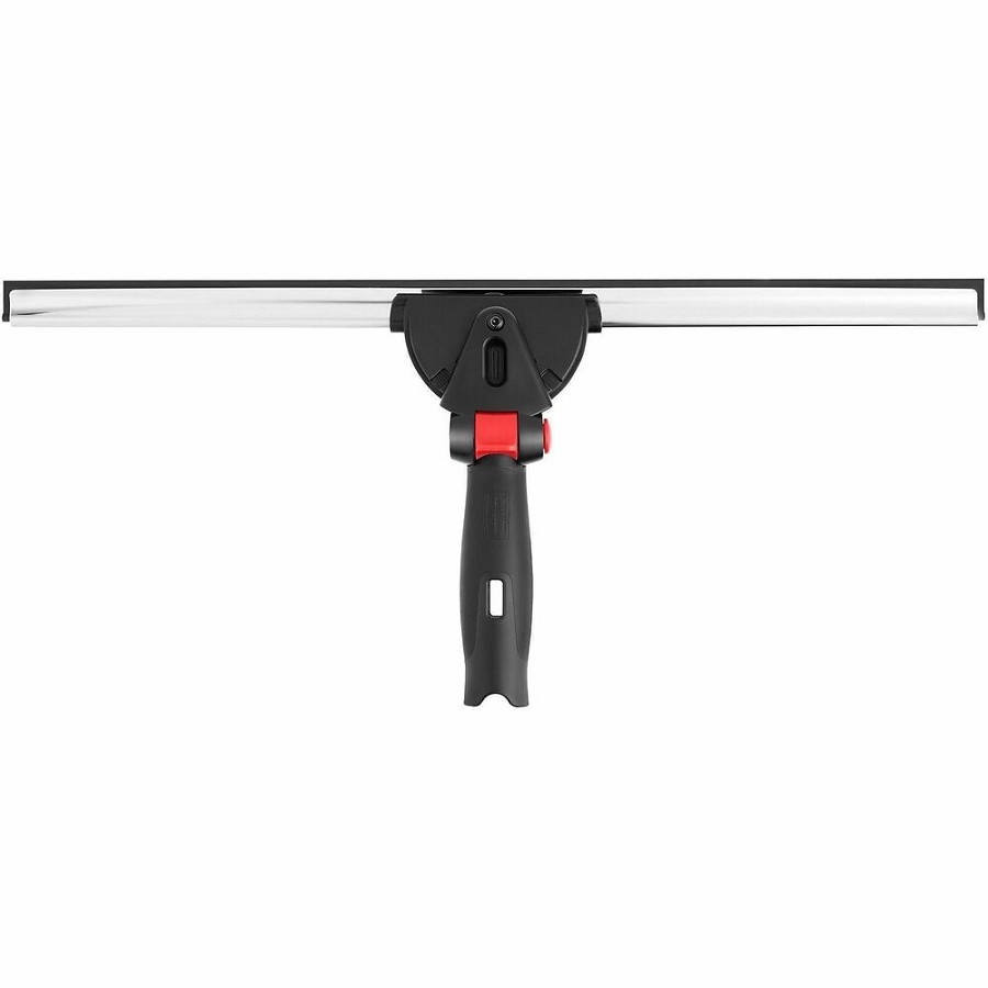 Rubbermaid Commercial Glass Squeegee - Rubber Blade - 1.6' Height x 7.6' Width x 17.8' Length - Streak-free, Rust Resistant, Durable, Long Lasting, Pivot Control, Adjustable Handle, Ergonomic Handle, Comfort Grip - Compatible with Glass - Black - 1Each 