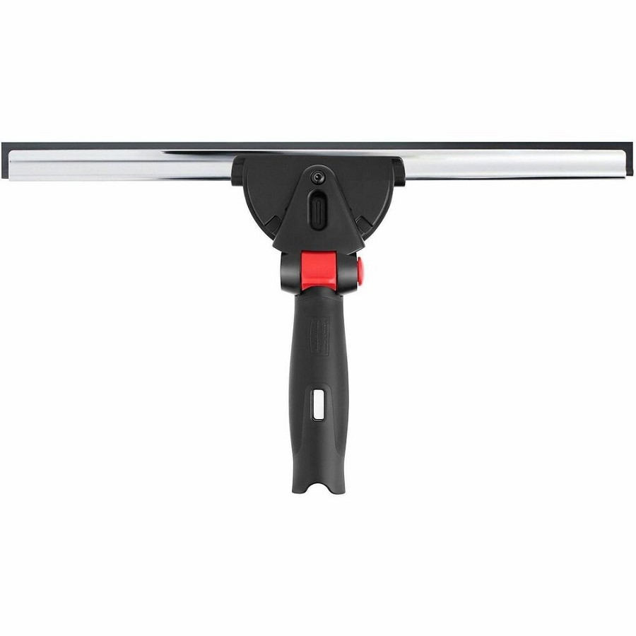 Rubbermaid Commercial Glass Squeegee - Rubber Blade - 1.6' Height x 7.6' Width x 13.8' Length - Streak-free, Rust Resistant, Durable, Long Lasting, Pivot Control, Adjustable Handle, Ergonomic Handle, Comfort Grip - Compatible with Glass - Black - 1Each 