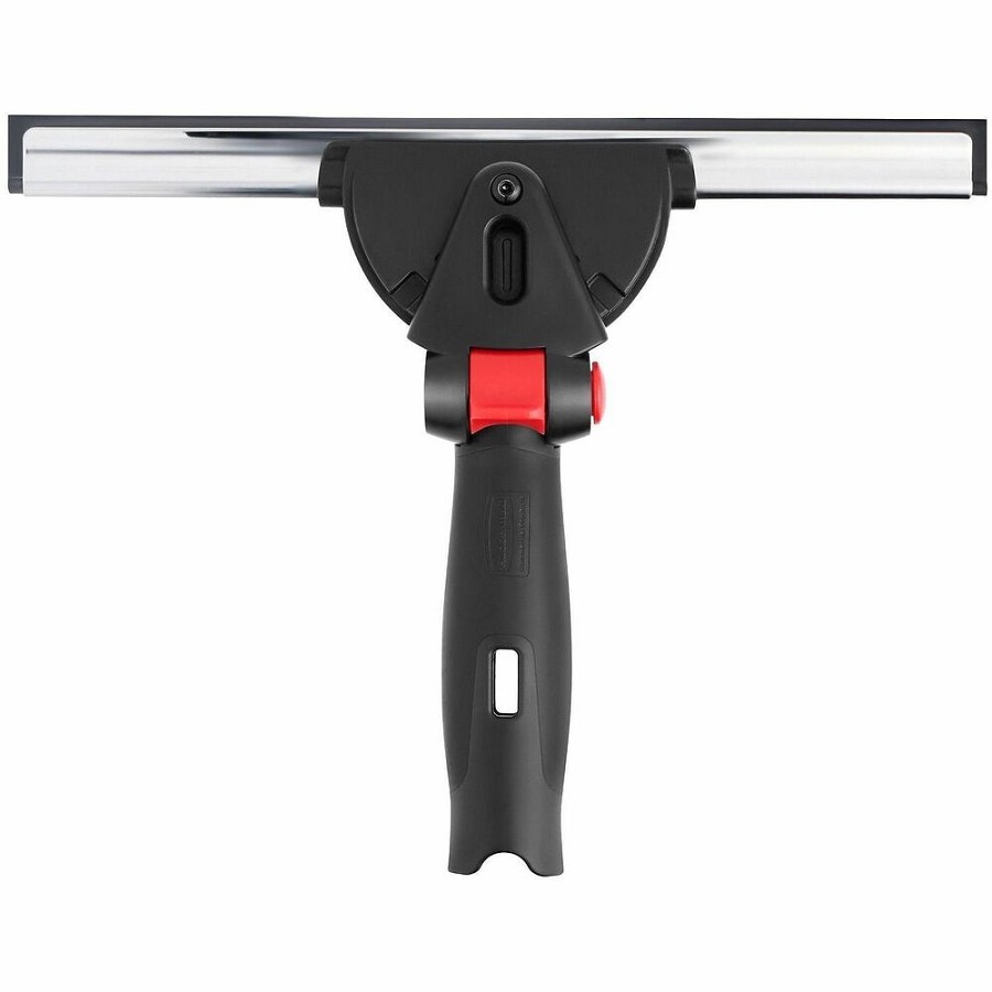 Rubbermaid Commercial Glass Squeegee - Rubber Blade - 1.6' Height x 7.6' Width x 10.5' Length - Streak-free, Rust Resistant, Durable, Long Lasting, Pivot Control, Adjustable Handle, Ergonomic Handle, Comfort Grip - Compatible with Glass - Black - 1Each 