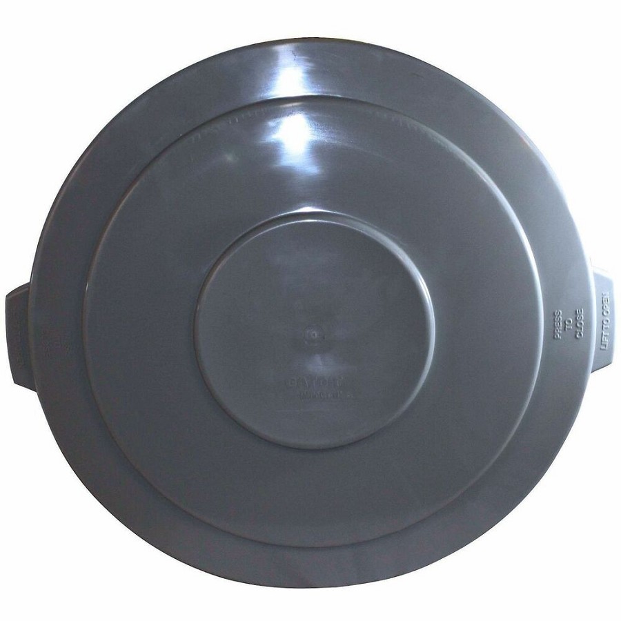 Genuine Joe Gator Trash Container Lid - Gray - 1 Carton 
