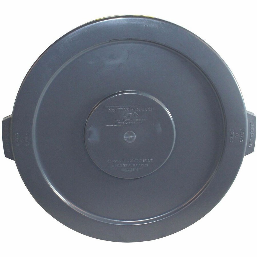 Genuine Joe Gator Trash Container Lid - Gray - 1 Carton 