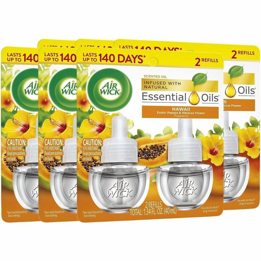 Air Wick Scent Oil Warmer Refill - Oil - 0.7 fl oz (0 quart) - Hawaii Exotic Papaya, Hibiscus Flower - 120 Day - 2 Refills/Pack - 6 / Carton 