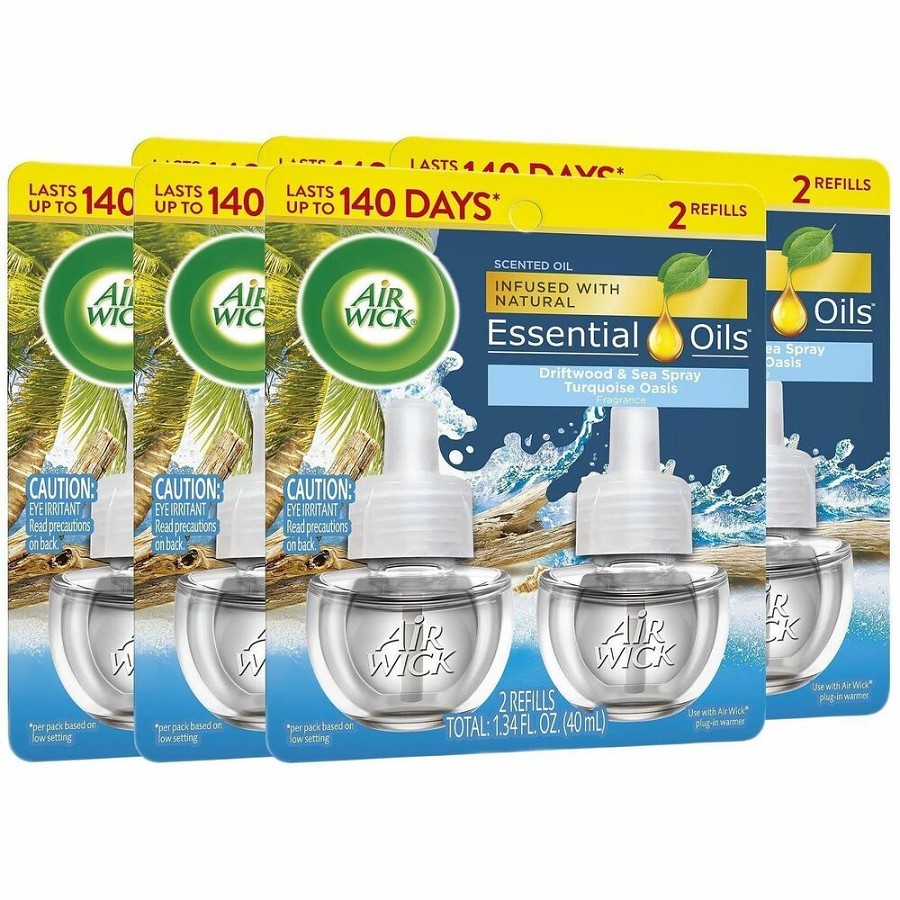 Air Wick Scent Oil Warmer Refill - Oil - 0.7 fl oz (0 quart) - Turquoise Oasis - 140 Day - 2 Refills/Pack - 6 / Carton 