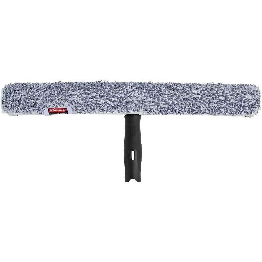 Rubbermaid Commercial HYGEN Microfiber Glass Washer - MicroFiber Blade - 1.5' Height x 7.1' Width x 18.8' Length - Absorbent, Streak-free, Durable, Reusable, Ergonomic Handle, Comfort Grip, Washable - Compatible with Glass - Black - 1Each 