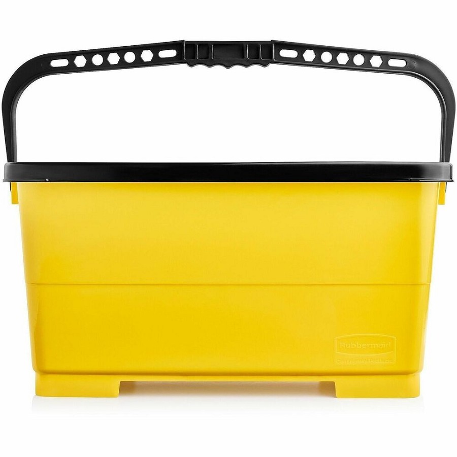 Rubbermaid Commercial Glass Cleaning Bucket with Lid - 10.6' x 22.2' - Yellow - 1 Each 