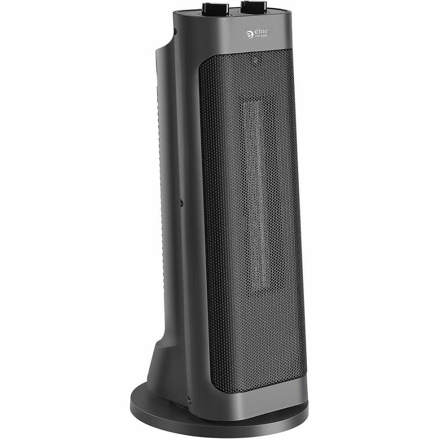 Elite Image Mini Tower Heater - 3 x Heat Settings - Oscillation - Tower - Black 