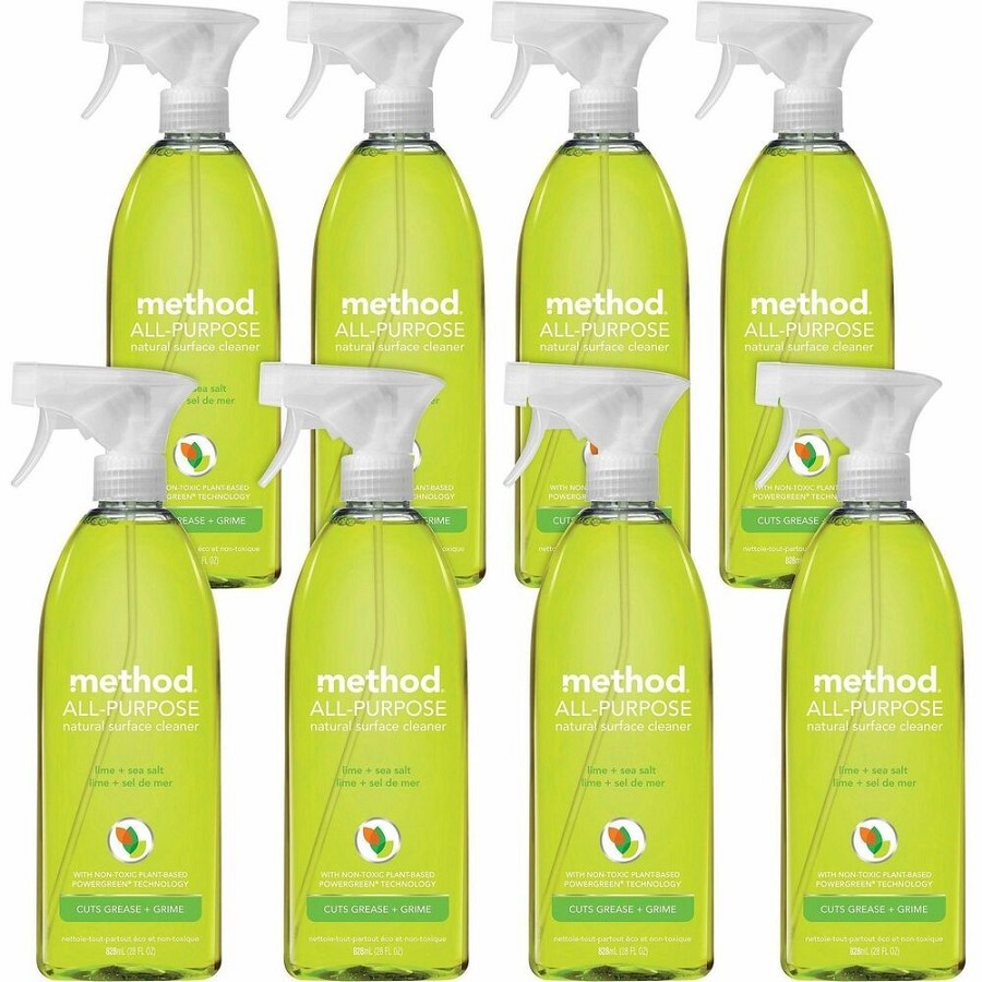 Method All-Purp Surface Cleaner - For Counter, Tile, Stone, Wood, Glass, Commercial, Institutional, Bathroom, Kitchen, Nonporous Surface, General Purpose, ... - Spray - 28 fl oz (0.9 quart) - Lime + Seasalt, Pleasant, Pink Grapefruit, Fresh Scent - Grease 