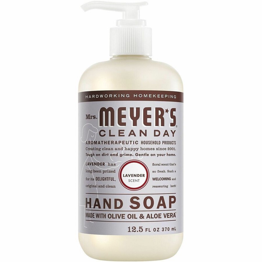 Mrs. Meyer's Clean Day Hand Soap - Lavender Scent - 12.50 fl oz - Bottle Dispenser - Grime Remover, Dirt Remover - Hand, Office, Commercial, Food Handling, Education, Skin, Home - Moisturizing - Multi - Non-drying, Paraben-free, Phthalate-free, No Artific 