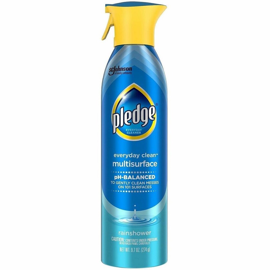 Pledge Everyday Clean MS Cleaner Spray - For Home, Hard Surface, Laminate, Plastic, Granite, Marble, Quartz, Chrome, Stainless Steel, Glass, Wood - Spray - 9.7 fl oz (0.3 quart) - Rainshower Scent - Recommended For: Fingerprint Remover, Streak Remover, Re 