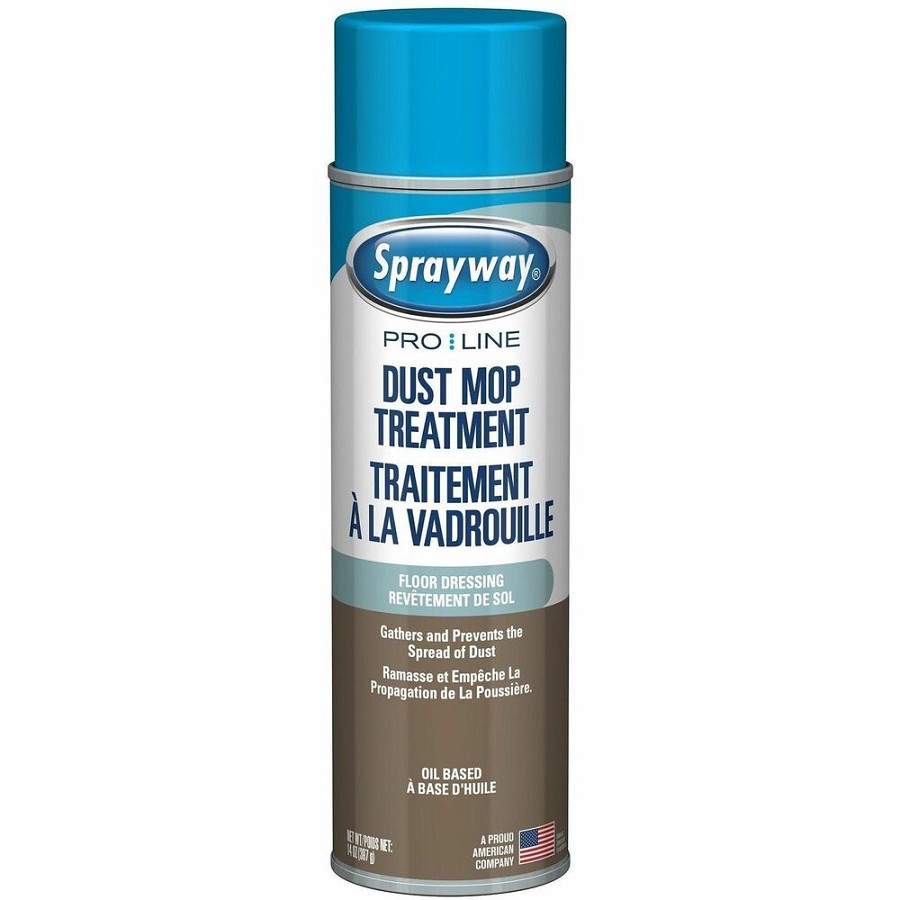 Sprayway ProLine Dust Up Dust Mop Treatment - For Mopping, Clothes, Wood, Concrete, Multipurpose - 14 oz (0.87 lb) - Recommended For: Dust Remover, Germs Remover, Dirt Remover, Lint Remover - Residue-free, Oil Based, Dust Resistant, Dirt Resistant - Clear 