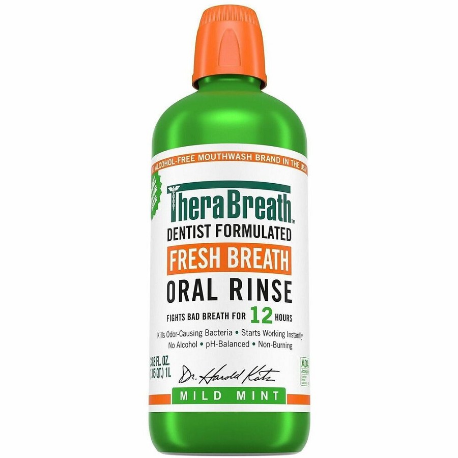 TheraBreath Fresh Breath Oral Rinse - For Mouthwash, Bad Breath - Mild Mint - 1.06 quart - 1 Each 