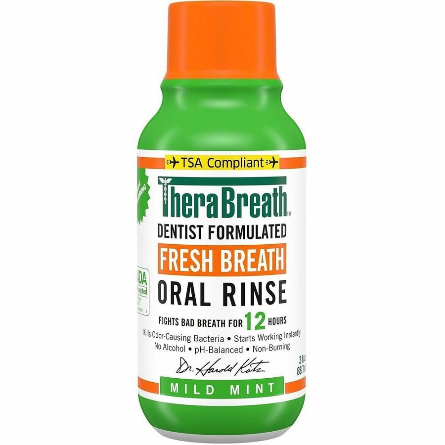 TheraBreath Fresh Breath Oral Rinse - For Mouthwash, Bad Breath - Mild Mint - 3 fl oz Bottle - 1 Each 