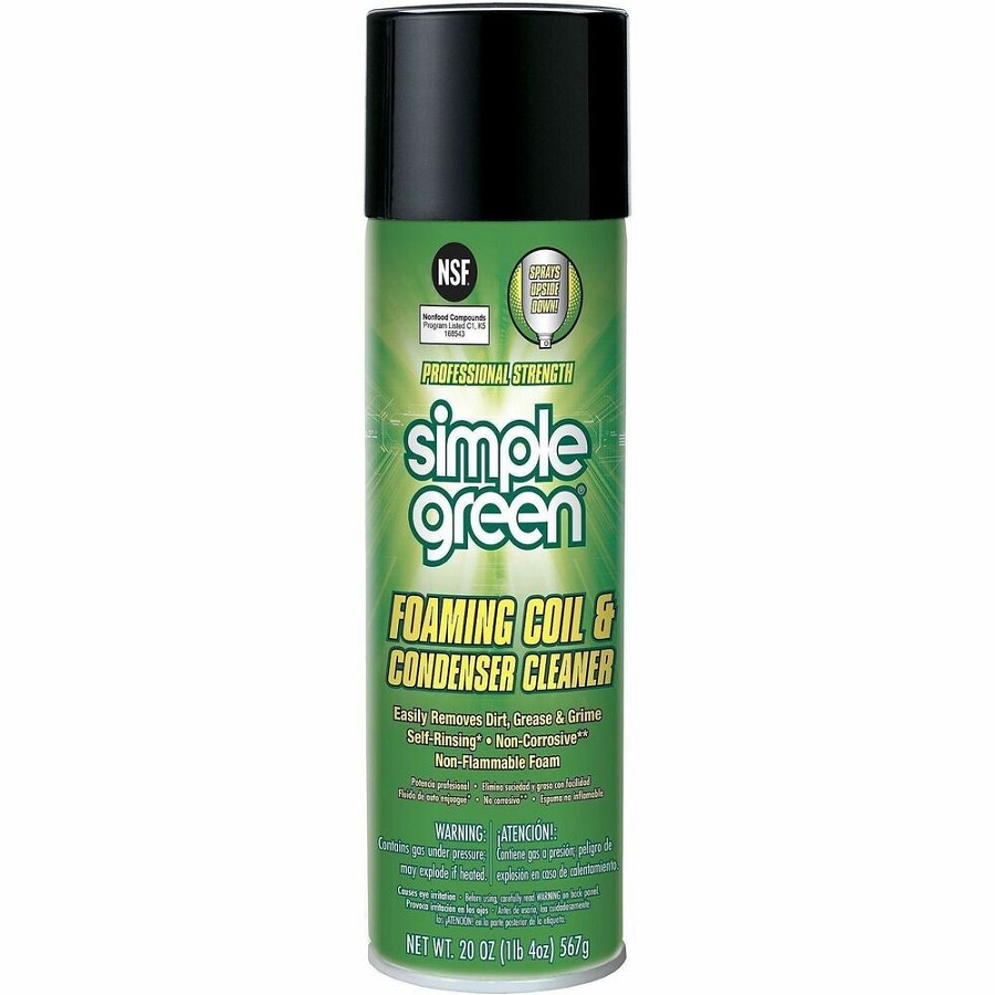 Simple Green Foaming Coil Cleaner - For Refrigerator, Freezer, Condenser Coil - 20 fl oz - Caustic-free, Non-flammable, UnscentedAerosol Spray Can 