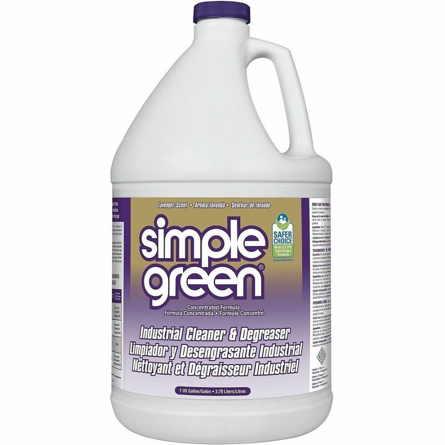 Simple Green Industrial Cleaner/Degreaser - For Multi Surface - Concentrate - 128 fl oz (4 quart) - Lavender Scent - Recommended For: Dirt Remover, Grease Remover, Residue Remover, Food Stain Remover, Oil Remover, Fluid Remover, Grime Remover - Non-abrasi 