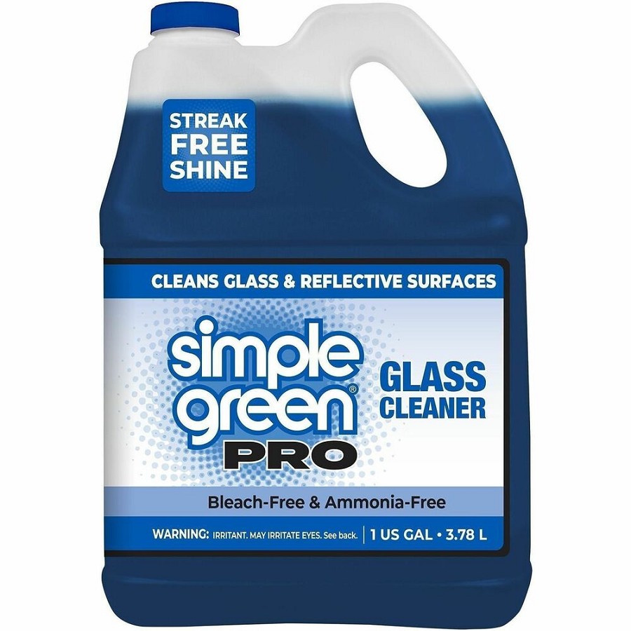 Simple Green PRO Glass Cleaner - For Multi Surface - Concentrate - 128 fl oz (4 quart) - Recommended For: Fingerprint Remover, Smear Remover, Dirt Remover, Grime Remover, Pollution Remover - Streak-free, Smudge-free, Ammonia-free, Bleach-free - Blue 