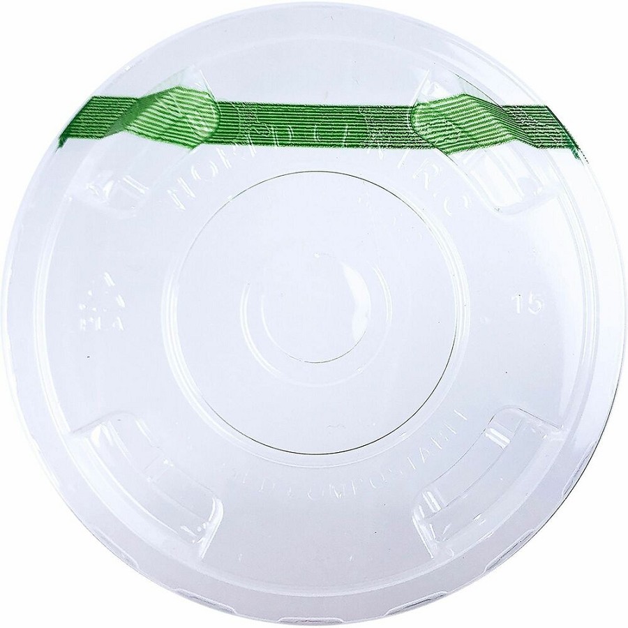 World Centric Compostable Clear Straw Lids - Polylactic Acid (PLA) - Clear 